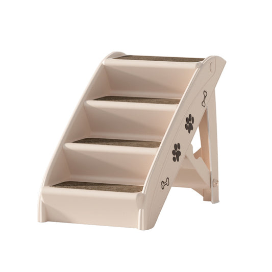 i.Pet Dog Ramp Steps For Bed Sofa Car Pet Stairs Ladder Indoor Foldable Beige Tristar Online