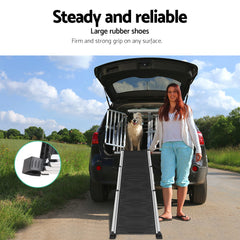 i.Pet Dog Ramp Dog Steps Pet Car Travel Step Stair Foldable Portable Ladder Aluminium Tristar Online