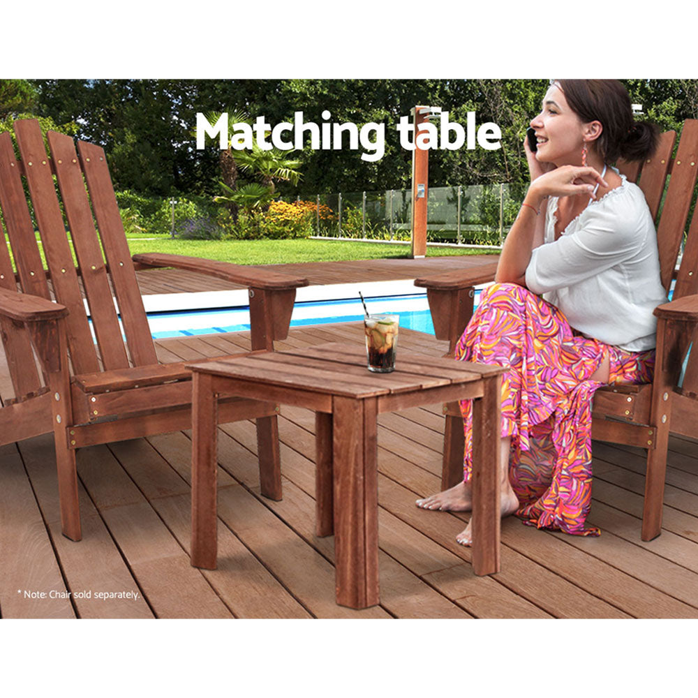 Gardeon Coffee Side Table Wooden Desk Outdoor Furniture Camping Garden Brown Tristar Online