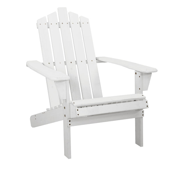 Gardeon Adirondack Outdoor Chairs Wooden Beach Chair Patio Furniture Garden White Tristar Online