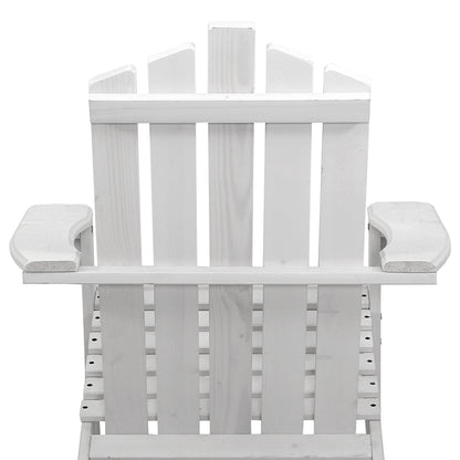 Gardeon 2PC Adirondack Outdoor Table and Chair Wooden Beach Chair Patio Furniture White Tristar Online