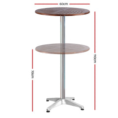 Outdoor Bar Table Furniture Wooden Cafe Table Aluminium Adjustable Round Gardeon Tristar Online