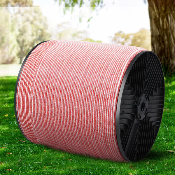 Giantz 1200M Electric Fence Wire Tape Poly Stainless Steel Temporary Fencing Kit Tristar Online