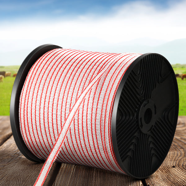 Giantz Electric Fence Wire 400M Tape Fencing Roll Energiser Poly Stainless Steel Tristar Online