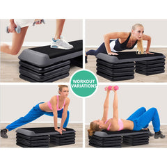 Everfit Set of 4 Aerobic Step Risers Exercise Stepper Workout Gym Fitness Bench Platform Tristar Online