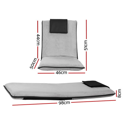 Artiss Floor Lounge Sofa Bed Couch Recliner Chair Folding Chair Cushion Grey Tristar Online