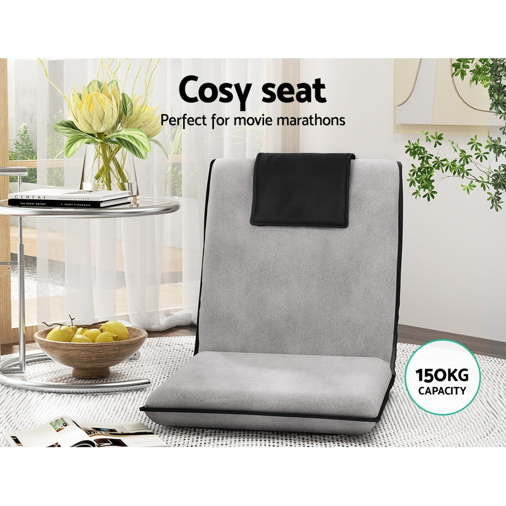 Artiss Floor Lounge Sofa Bed Couch Recliner Chair Folding Chair Cushion Grey Tristar Online