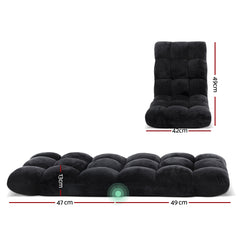 Artiss Lounge Sofa Bed Flannel Fabric Black Tristar Online