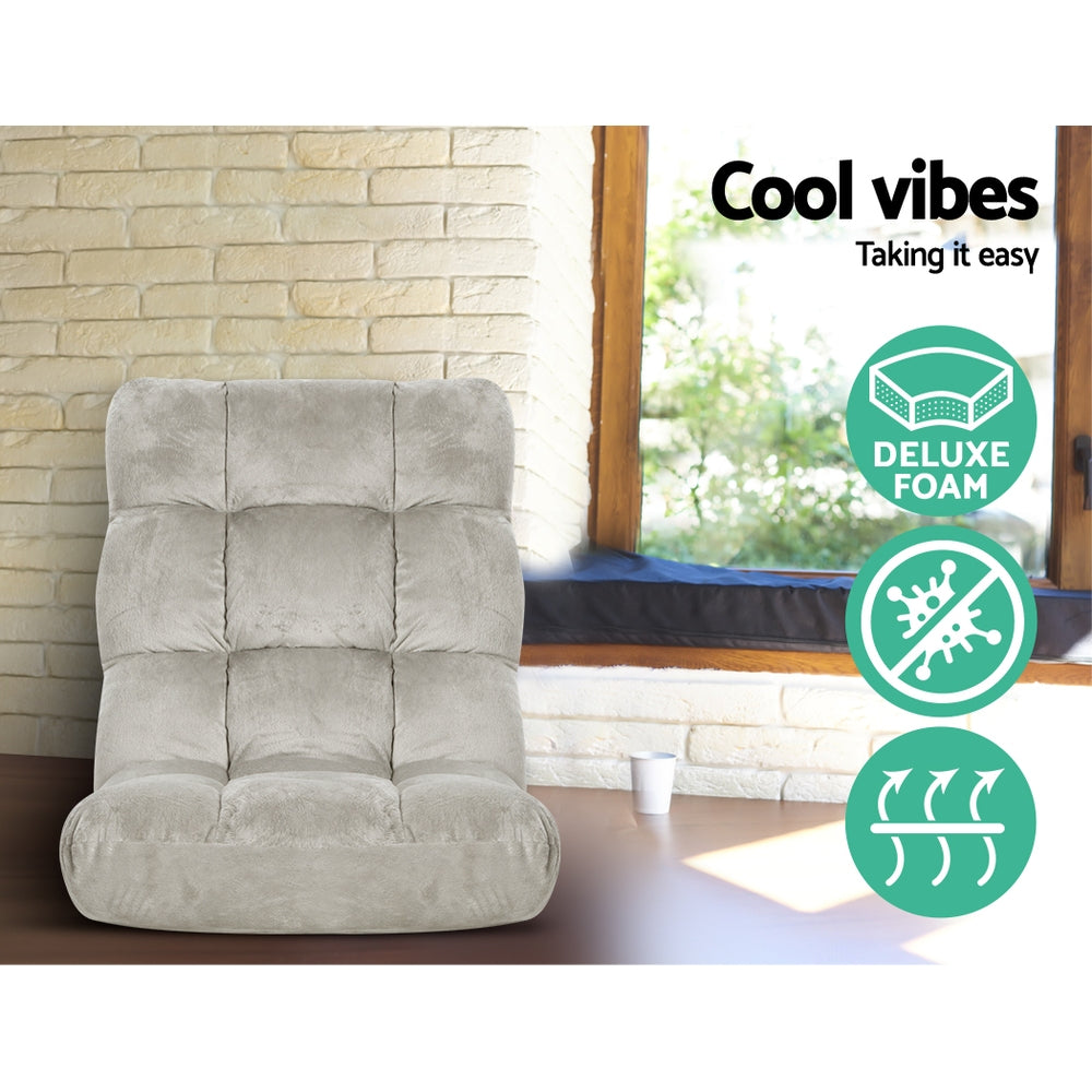 Artiss Lounge Sofa Bed Flannel Fabric Grey Tristar Online