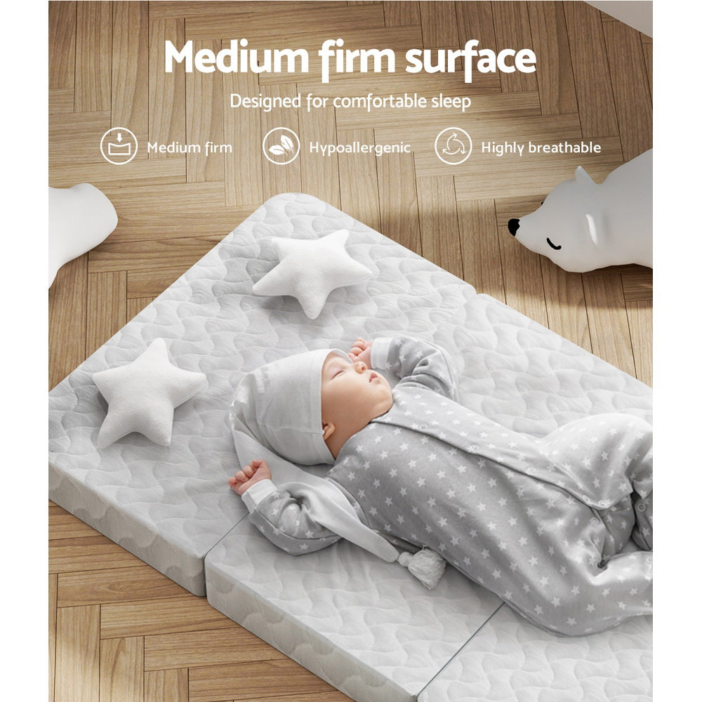 Giselle Foldable Mattress Portacot Foam Mattresses Travel Cot Baby Bamboo Cover Tristar Online