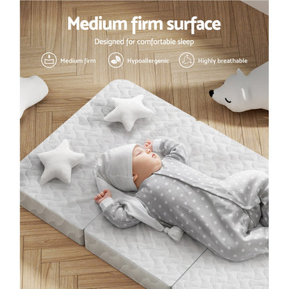 Giselle Foldable Mattress Portacot Foam Mattresses Travel Cot Baby Bamboo Cover Tristar Online