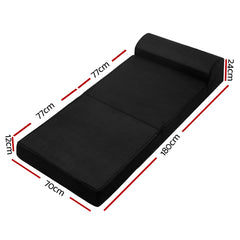 Giselle Bedding Folding Foam Mattress Portable Single Sofa Bed Mat Air Mesh Fabric Black Tristar Online