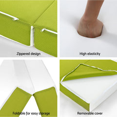 Giselle Bedding Foldable Mattress Folding Bed Mat Camping Trifold Single Green Tristar Online