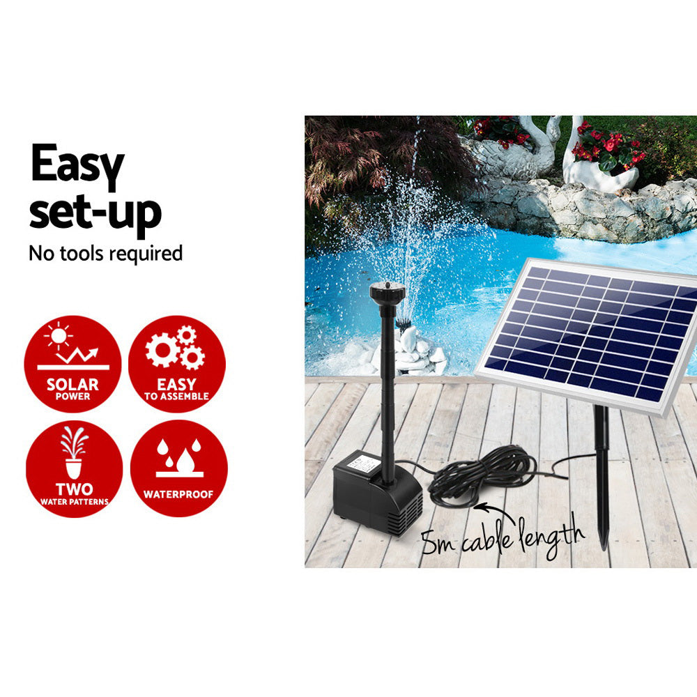 Gardeon Solar Pond Pump Powered Water Fountain Outdoor Submersible Filter 6.6FT Tristar Online