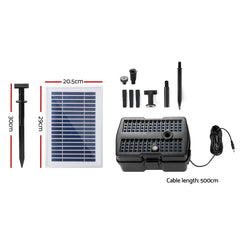 Gardeon Solar Pond Pump with Eco Filter Box Water Fountain Kit 4.6FT Tristar Online