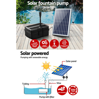 Gardeon Solar Pond Pump with Eco Filter Box Water Fountain Kit 5FT Tristar Online