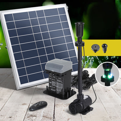 Gardeon Solar Pond Pump with Battery Kit LED Lights 9.8FT Tristar Online