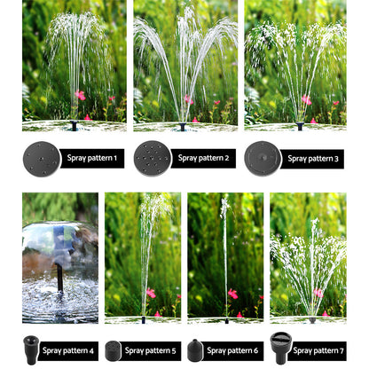 Solar Pond Pump with Battery Powered Submersible Kit LED Light & Remote 8.8 FT Tristar Online