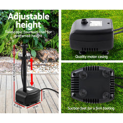 Solar Pond Pump Outdoor Garden Submersible Water Pumps with Battery Kit 4 FT Tristar Online