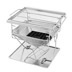 Grillz Camping Fire Pit BBQ Portable Folding Stainless Steel Stove Outdoor Pits Tristar Online