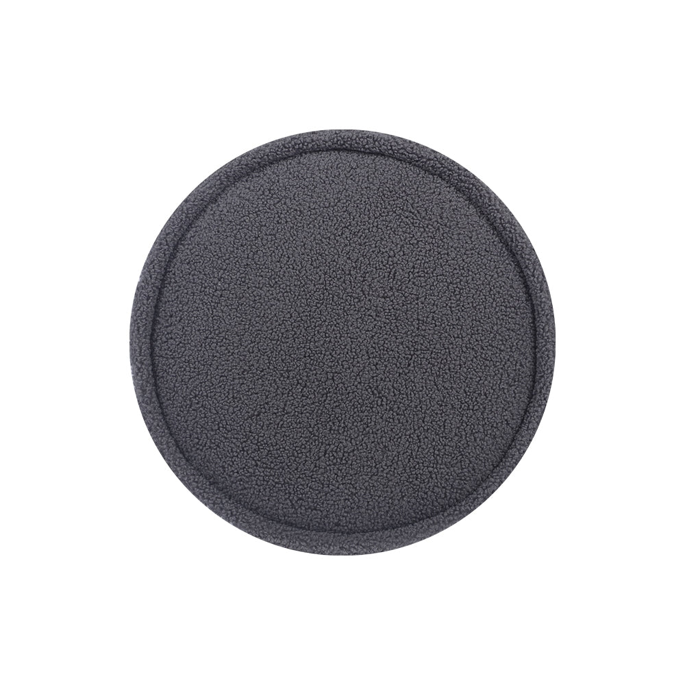 Artiss Ottoman Round Foot Stool Teddy Fabric Foot Rest Padded Seat Charcoal Tristar Online
