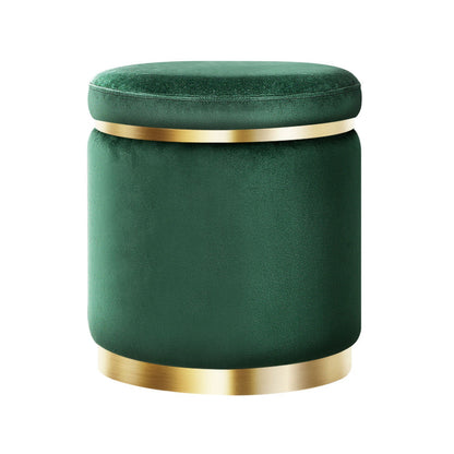Artiss Ottoman Foot Stool Round Velvet Green Tristar Online