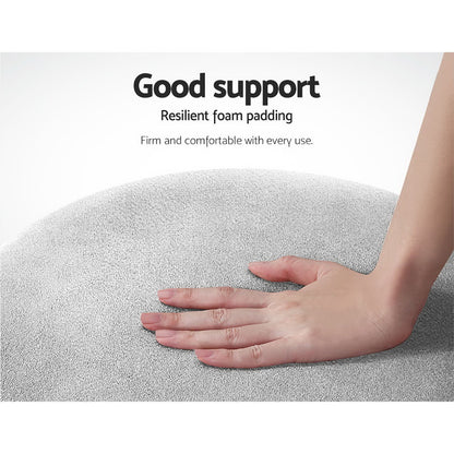 Artiss Ottoman Foot Stool Round Velvet Grey Tristar Online
