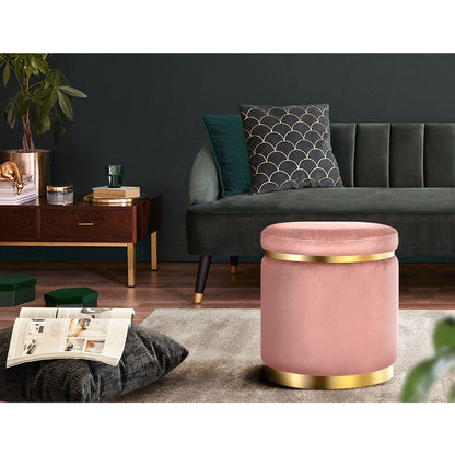 Artiss Ottoman Foot Stool Round Velvet Pink Tristar Online