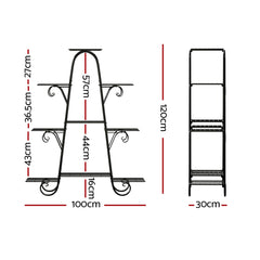 Artiss Plant Stand Outdoor Indoor Metal Flower Pots Rack Corner Shelf Black Tristar Online