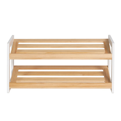 Artiss Shoe Rack Wooden Storage 2 Tier Tilted Shelves Stand Organizer Kara Tristar Online