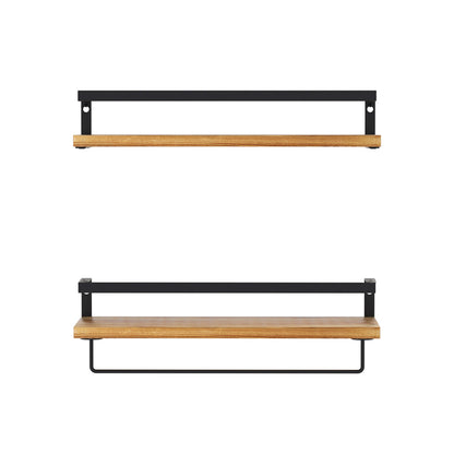 Artiss 2x Floating Wall Shelves Brackets Towel Rail Rack DIY Wall Mount Rack Tristar Online