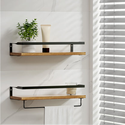 Artiss 2x Floating Wall Shelves Brackets Towel Rail Rack DIY Wall Mount Rack Tristar Online