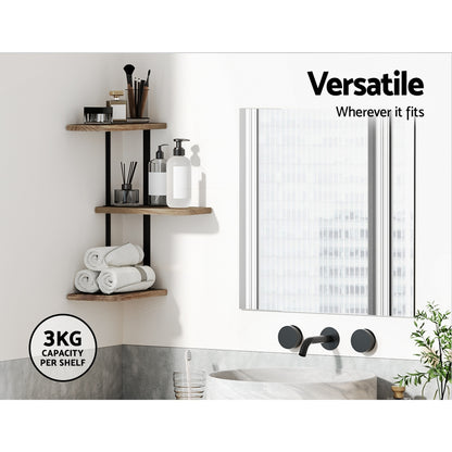 Artiss Floating Wall Shelves Brackets 3 Tiers Corner Display DIY Wall Mount Rack Tristar Online