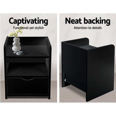 Artiss Bedside Table Drawer - Black Tristar Online