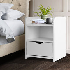 Artiss Bedside Table Drawer - White Tristar Online