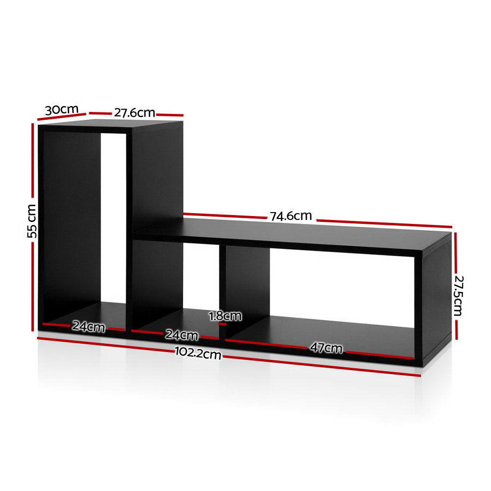 Artiss Bookshelf L Shape DIY - Black Tristar Online