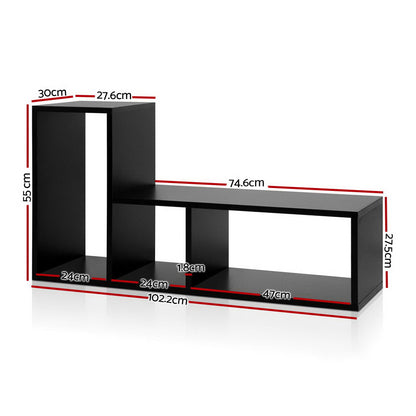 Artiss Bookshelf L Shape DIY - Black Tristar Online