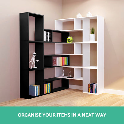 Artiss Bookshelf L Shape DIY - Black Tristar Online