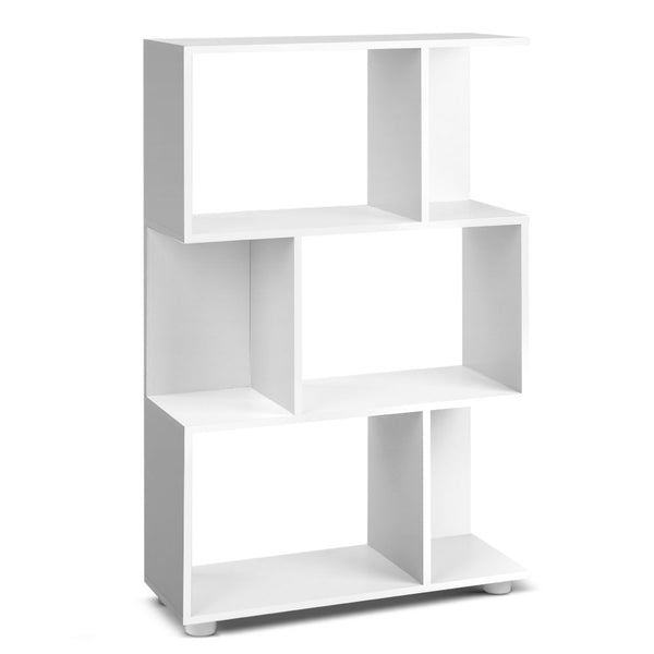 Artiss 3 Tier Zig Zag Bookshelf - White Tristar Online