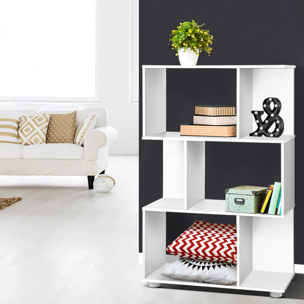 Artiss 3 Tier Zig Zag Bookshelf - White Tristar Online