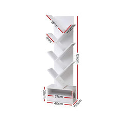 Artiss Tree Bookshelf 7 Tiers - ECHO White Tristar Online