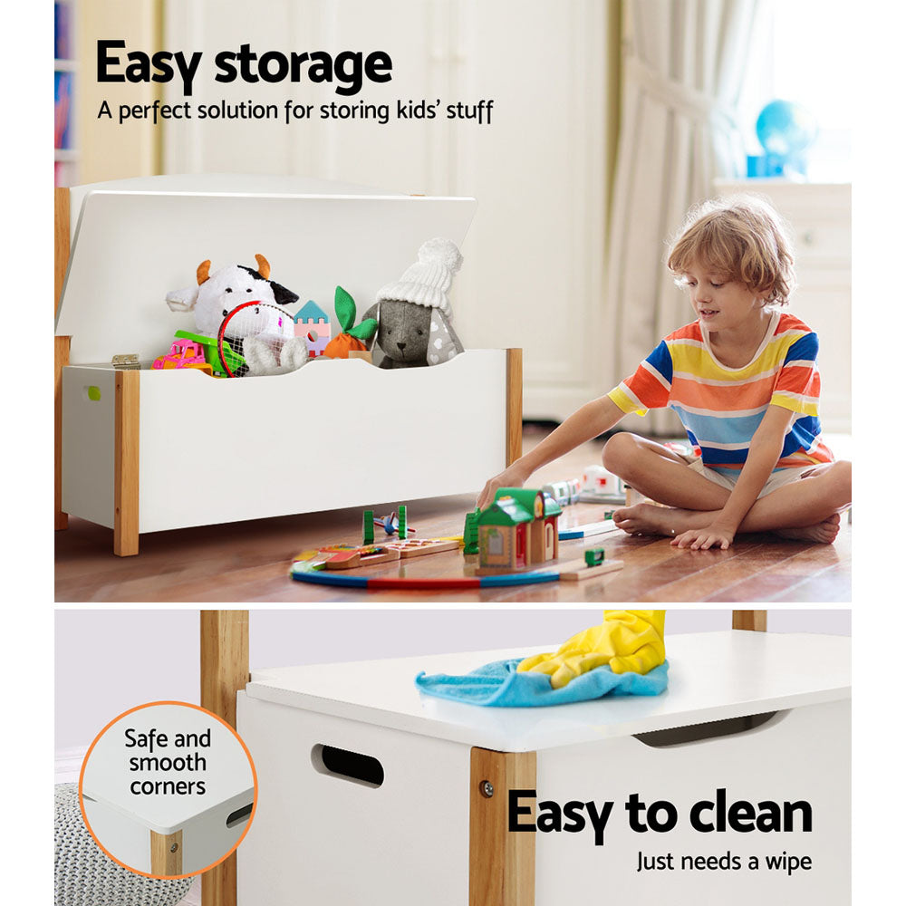 Keezi Kids Toy Box Chest Storage Blanket Children Room Organiser Seating Bench Tristar Online