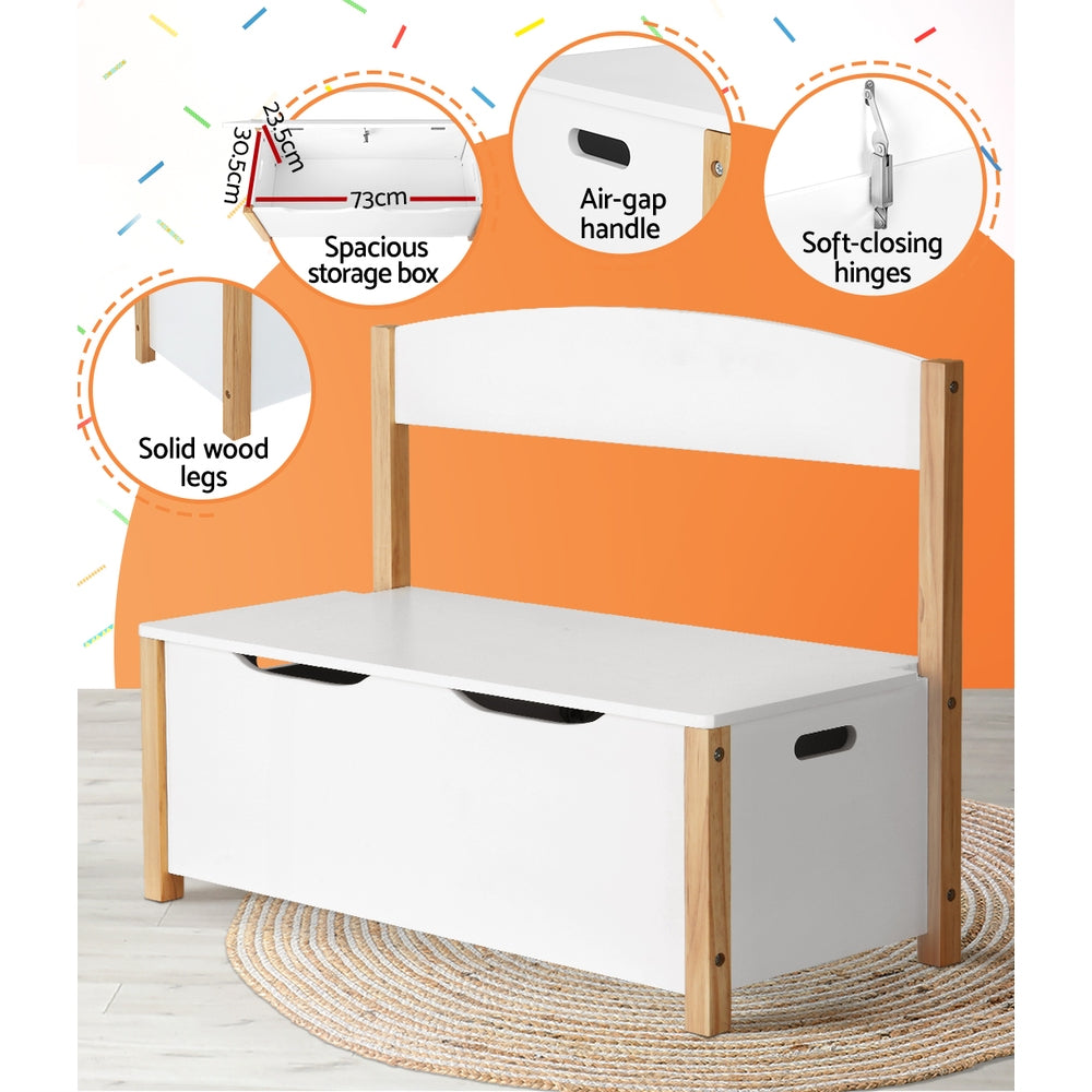 Keezi Kids Toy Box Chest Storage Blanket Children Room Organiser Seating Bench Tristar Online