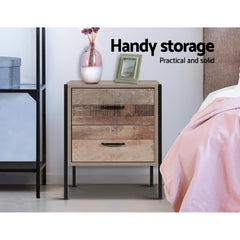 Artiss Bedside Table 2 Drawers - BARNLY Tristar Online