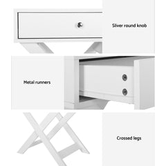 Artiss Bedside Table Drawers Side Table Storage Cabinet Nightstand White QARA Tristar Online