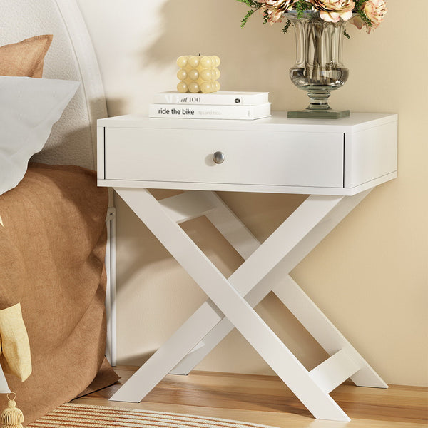 Artiss Bedside Table Drawers Side Table Storage Cabinet Nightstand White QARA Tristar Online