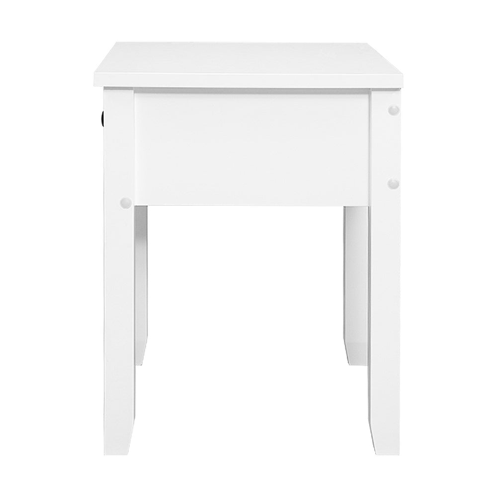 Bedside Tables Drawer Side Table Nightstand White Storage Cabinet White Lamp Tristar Online