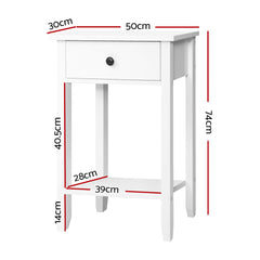 Bedside Tables Drawer Side Table Nightstand White Storage Cabinet White Shelf Tristar Online