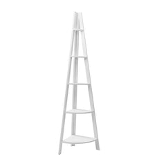 Artiss Bookshelf Corner Shelf 5 Tiers - CANE White Tristar Online