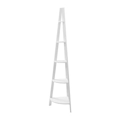 Artiss Bookshelf Corner Shelf 5 Tiers - CANE White Tristar Online